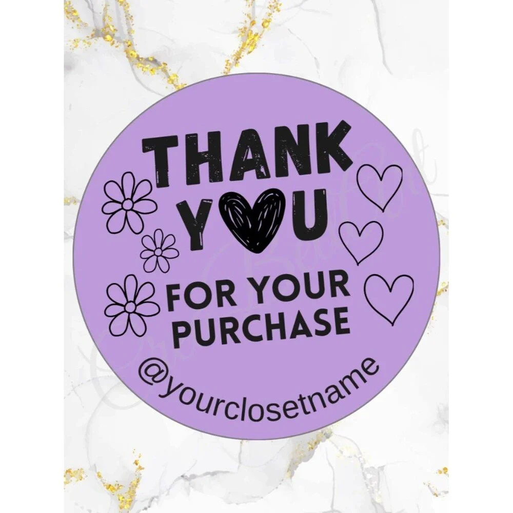 100 Thank you Stickers Thermal 2